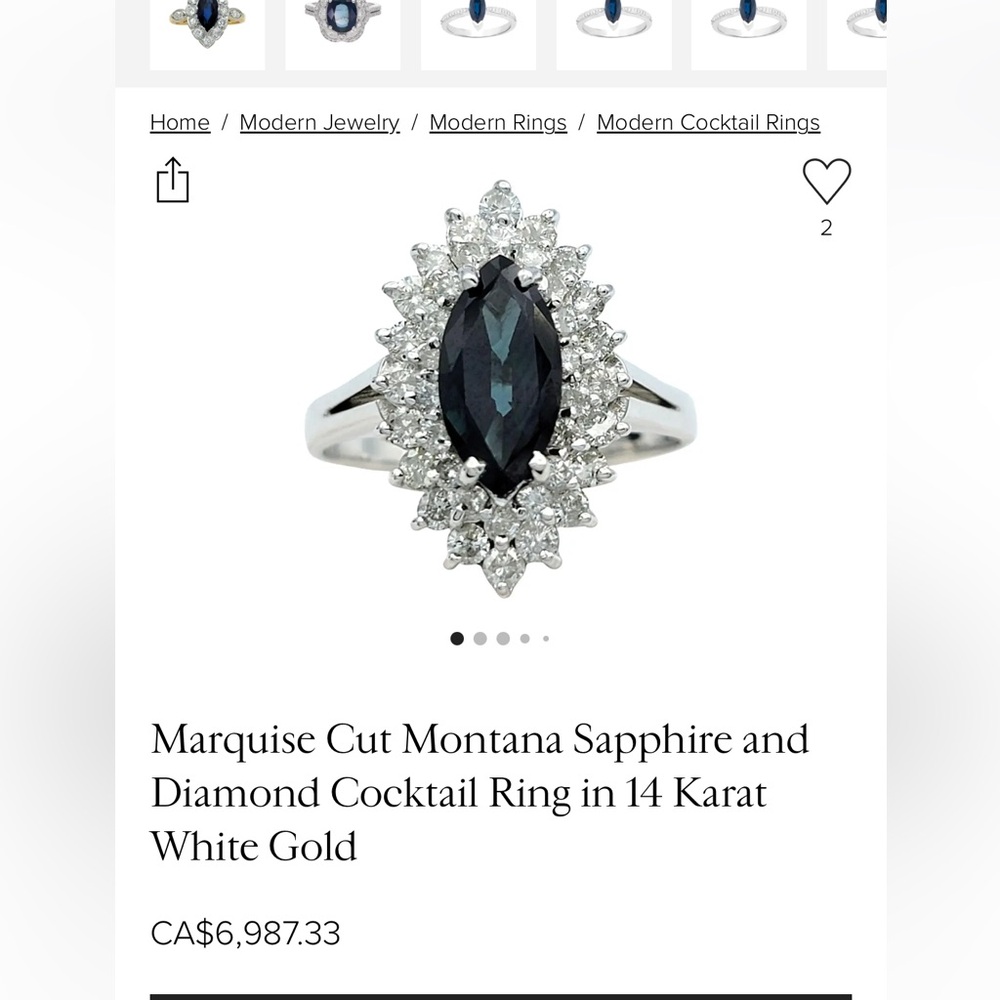 18K White Gold Sapphire & Diamond Engagement Ring - Picture 10 of 16